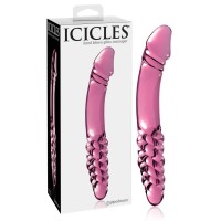Icicles No. 57 - péniszes kétvégû üveg dildó (pink)