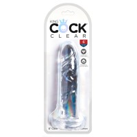 King Cock Clear 6 - tapadótalpas dildó (15cm)
